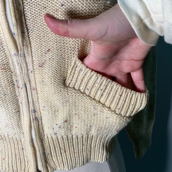 Vintage knitted zipper sweater 70s - Picture 7 of 16